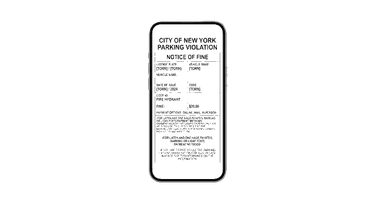 Phone showing a parking ticket